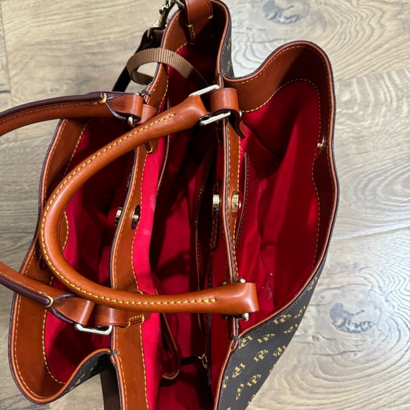 Dooney & Burke purse— numerous compartments with shoulder strap. - Picture 3 of 6